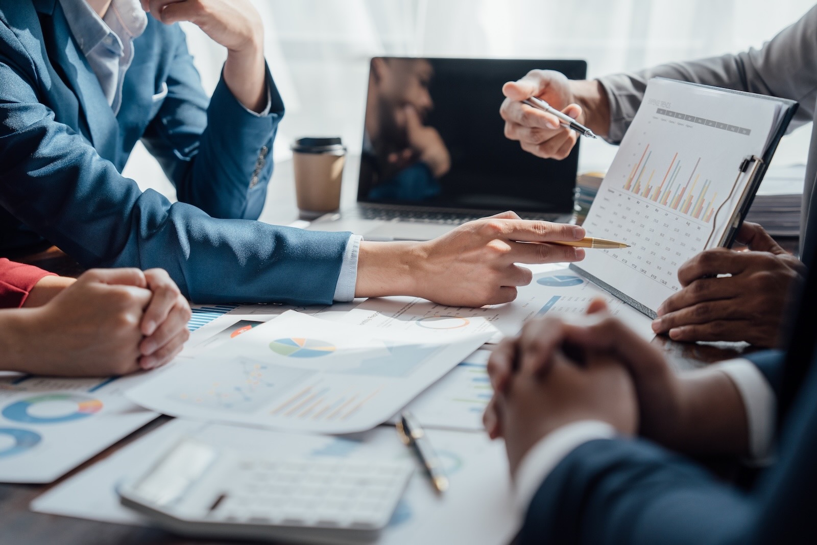 HOA management professionals reviewing documents